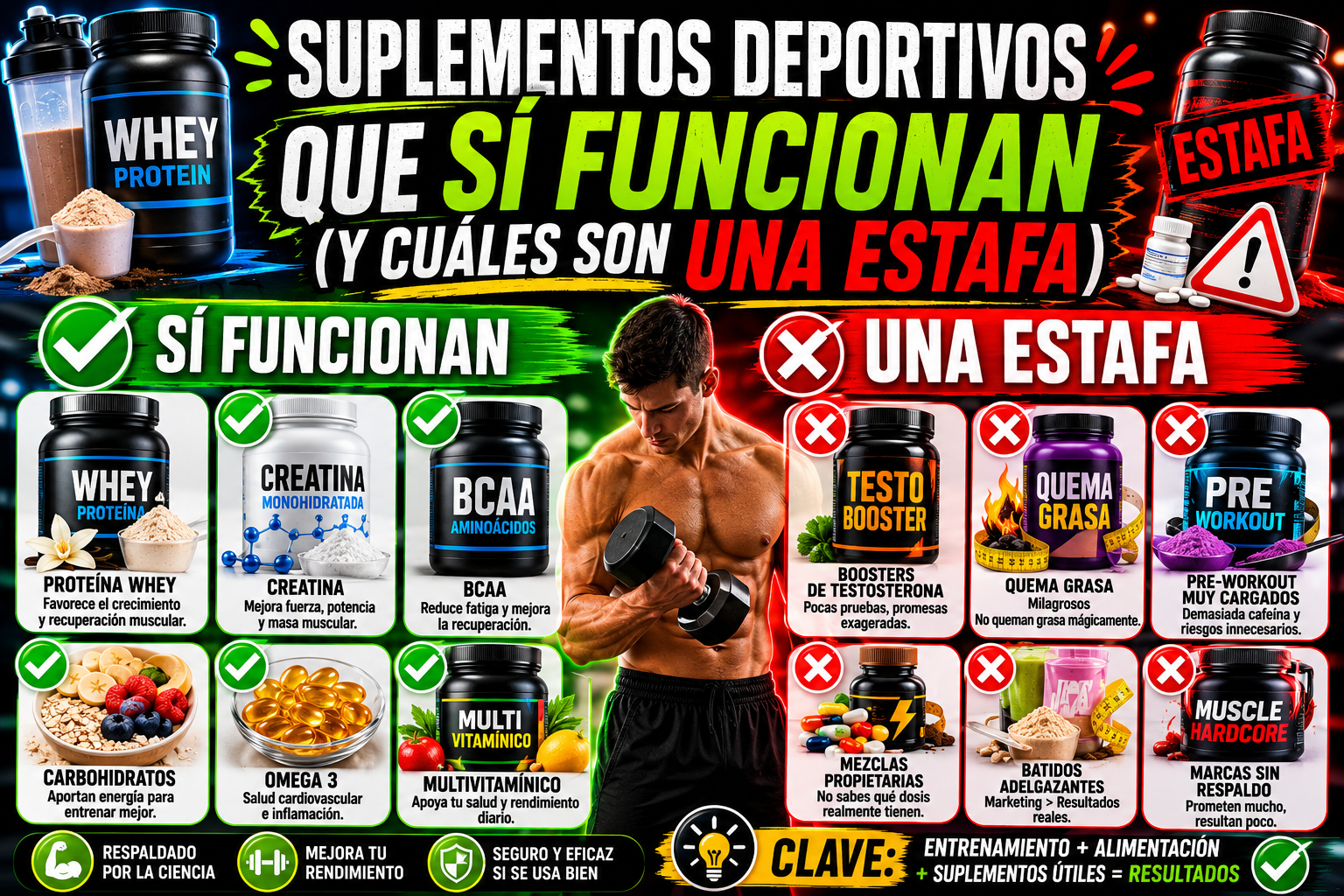 Suplementos deportivos que sí funcionan (y cuáles son una estafa).