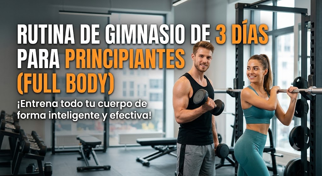 Rutina de gimnasio de 3 días para principiantes (Full Body)