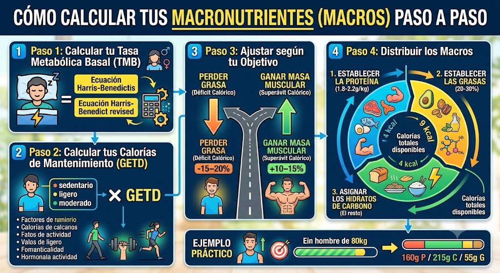 Cómo calcular tus macronutrientes (Macros) paso a paso.