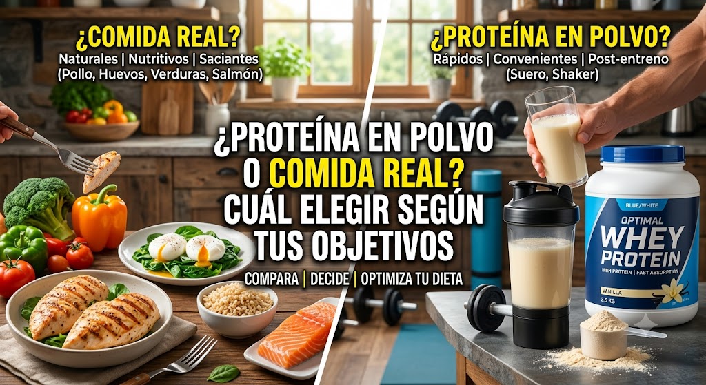 ¿Proteína en polvo o comida real? Cuál elegir según tus objetivos.
